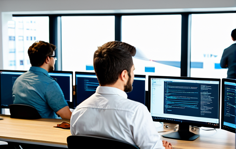 클라우드 네이티브 애플리케이션의 비즈니스 가치 - Accelerated Product Launch**

"A diverse team of software developers collaboratively coding in a mod...