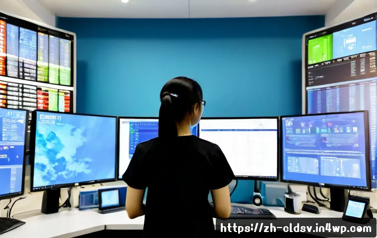 클라우드 네이티브 애플리케이션의 장기 유지 관리 전략 - Photorealistic cloud-native application maintenance scene, experienced IT engineer monitoring a clea...